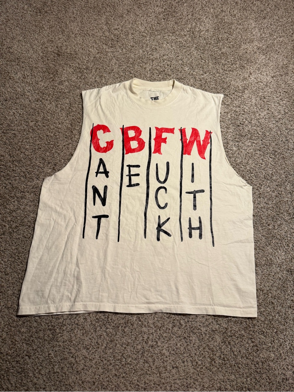 The Collective CBFW Graphic Muscle Tee with Red & Black Lettering - 2XL